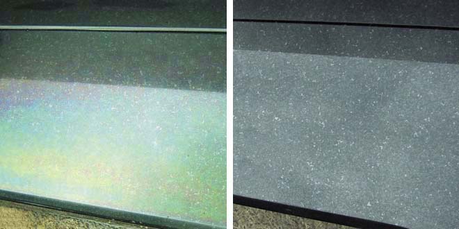 墓石の汚れの原因／虹彩現象（虹ヤケ）